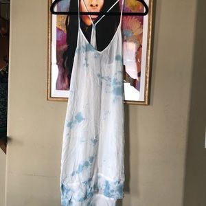 White and baby blue tye dye sundress
